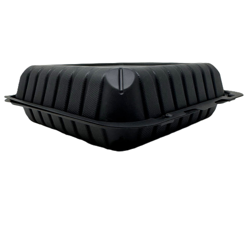 9X9 1-Comp Black Hinged Container