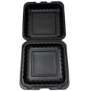 9X9 1-Comp Black Hinged Container