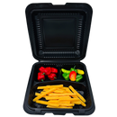 9X9 3-Comp Black Hinged Container