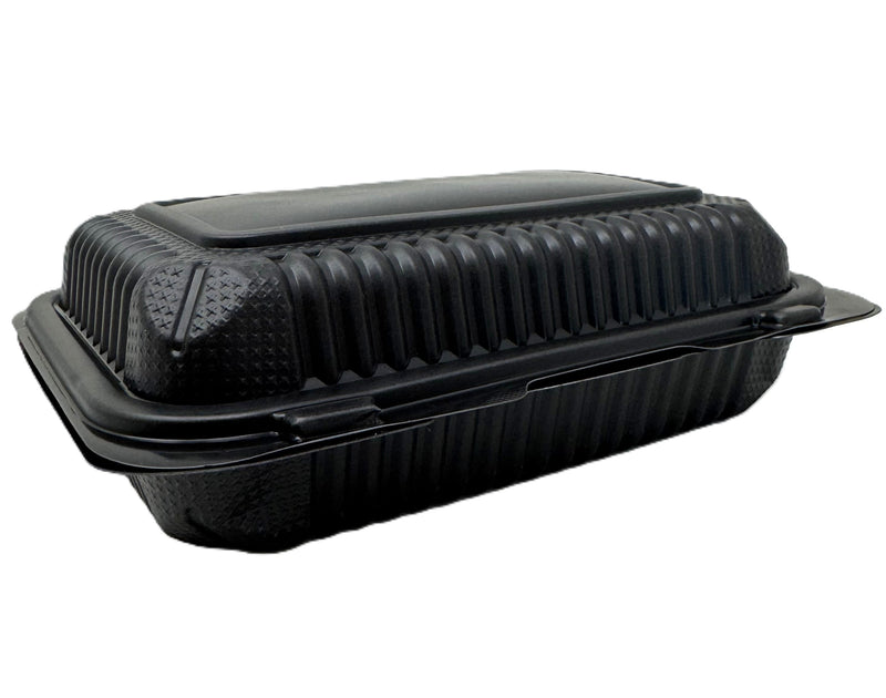 9X6X2.5 Black Hinged Container