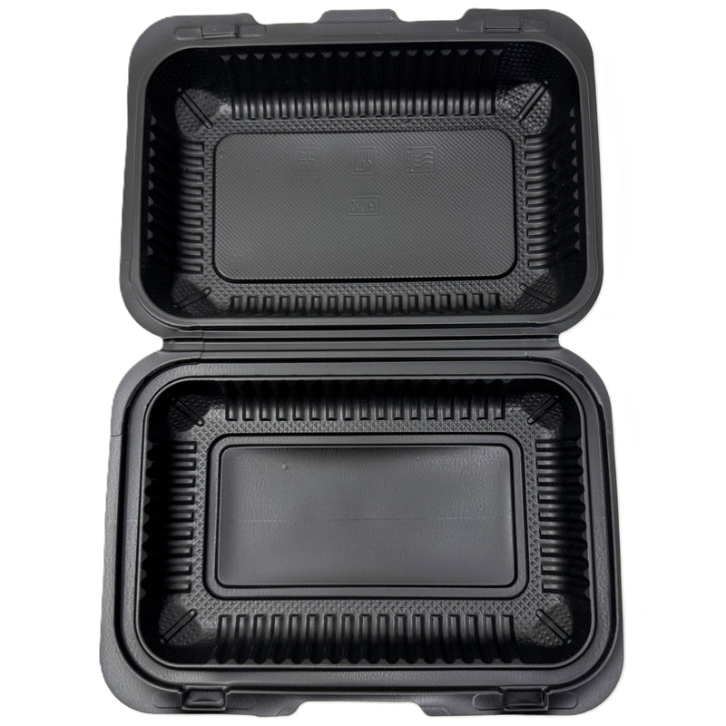 9X6X2.5 Black Hinged Container