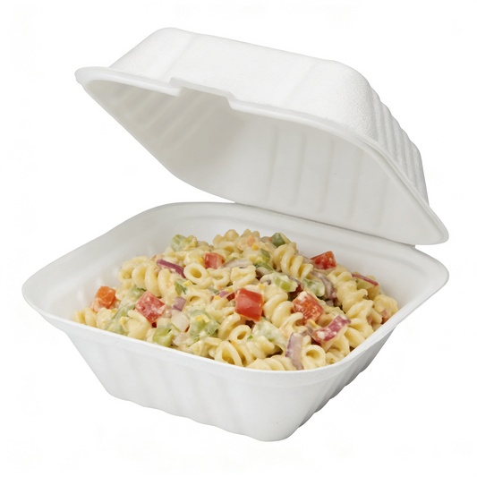 Bagasse Hinged Container 6X6 1-Comp, 400/CS