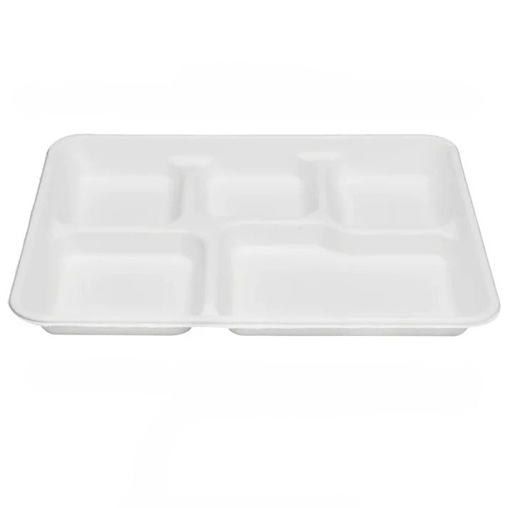 10"x8" 5-Comp Bagasse Plate, 400/CS