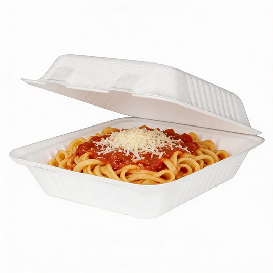 Bagasse Hinged Container 8X8 1-Comp, 200/CS
