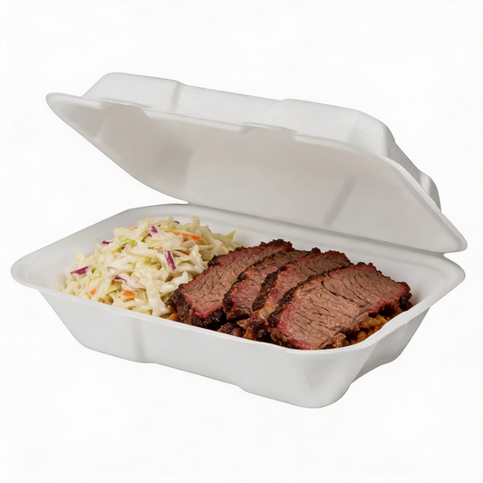 Bagasse Hinged Container 9X6 1-Comp, 200/CS