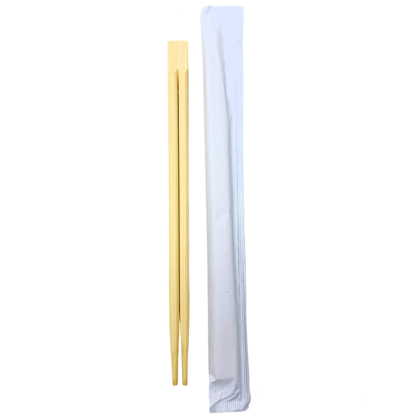 White Sleeve 9" Twin Bamboo Chopsticks