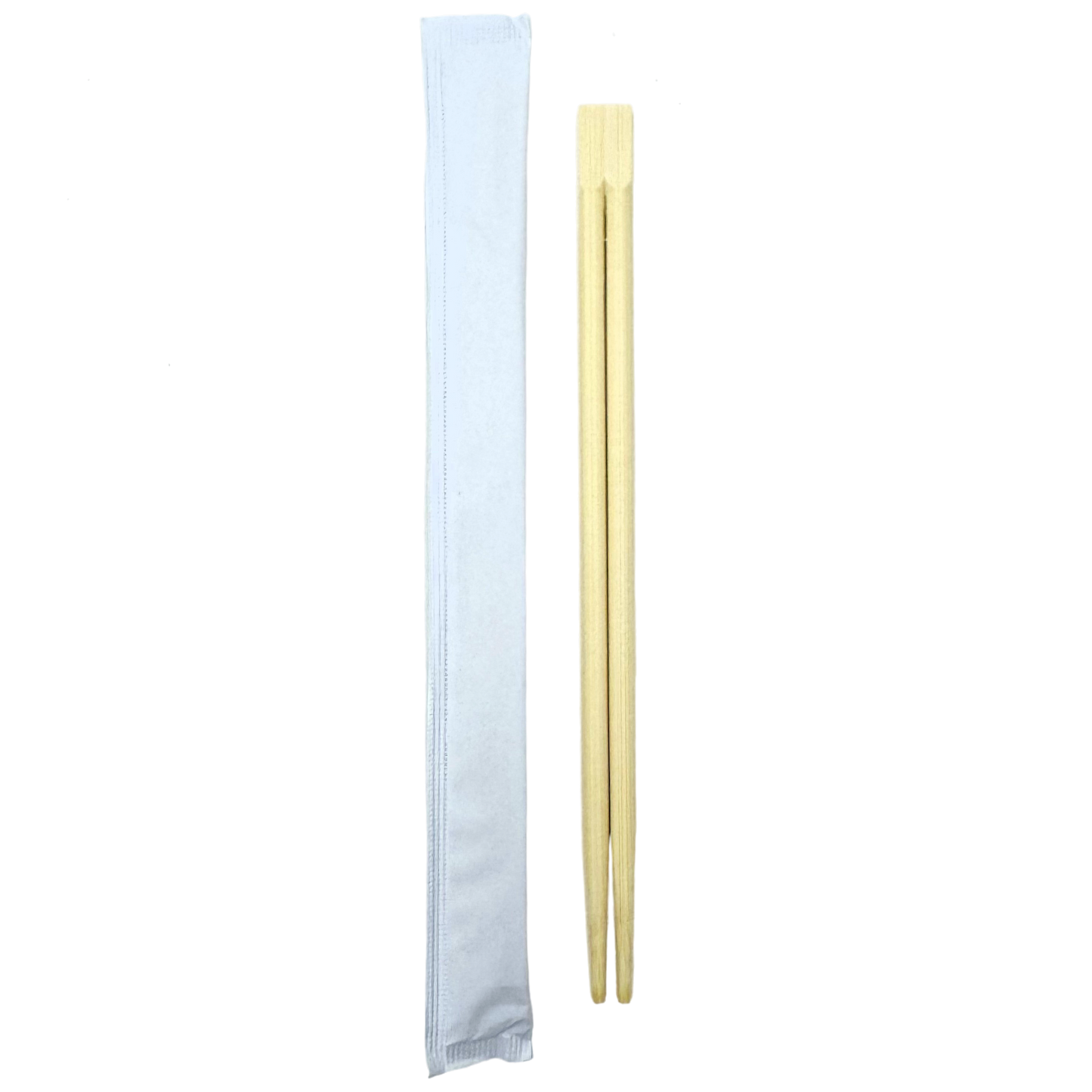 White Sleeve 9" Twin Bamboo Chopsticks