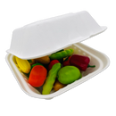 Bagasse Hinged Container 6X6 1-Comp