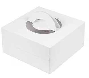 Cake Box w/ Handle 8"x8"x4.5" White