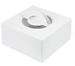 Cake Box w/ Handle 8"x8"x4.5" White CB-8W