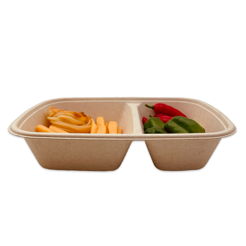 CR900-2 2-Compartment Natural Pulp Tray