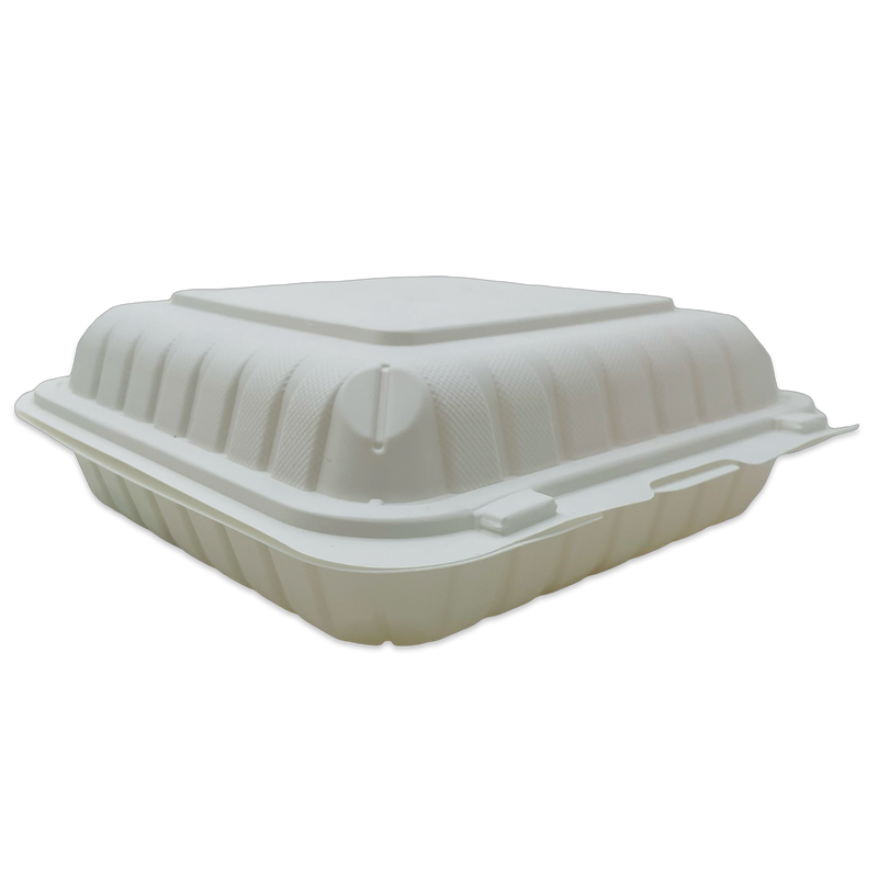 8X8 1-Comp White Hinged Container
