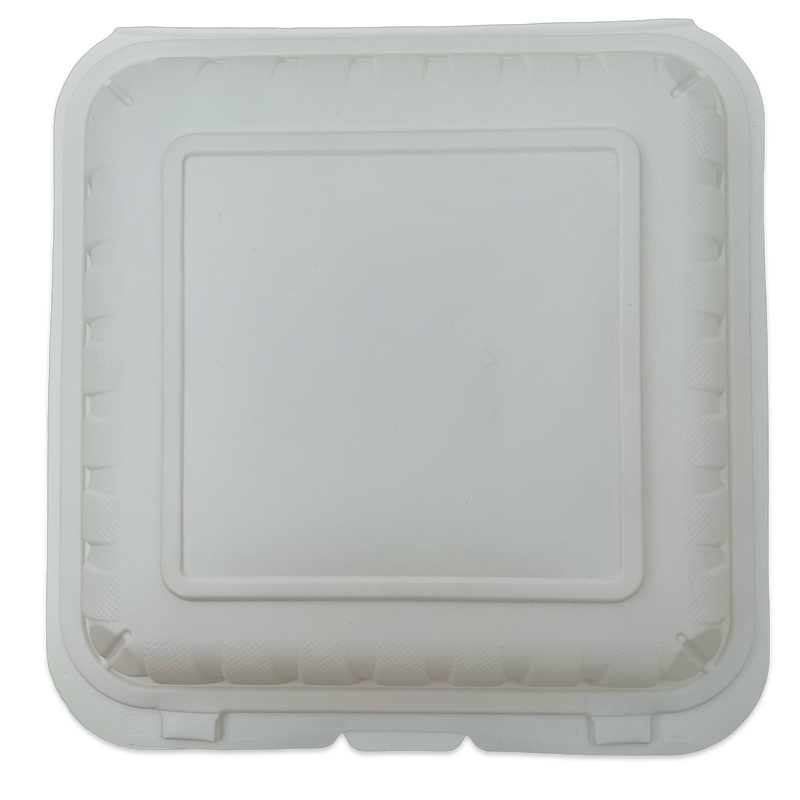 8X8 1-Comp White Hinged Container