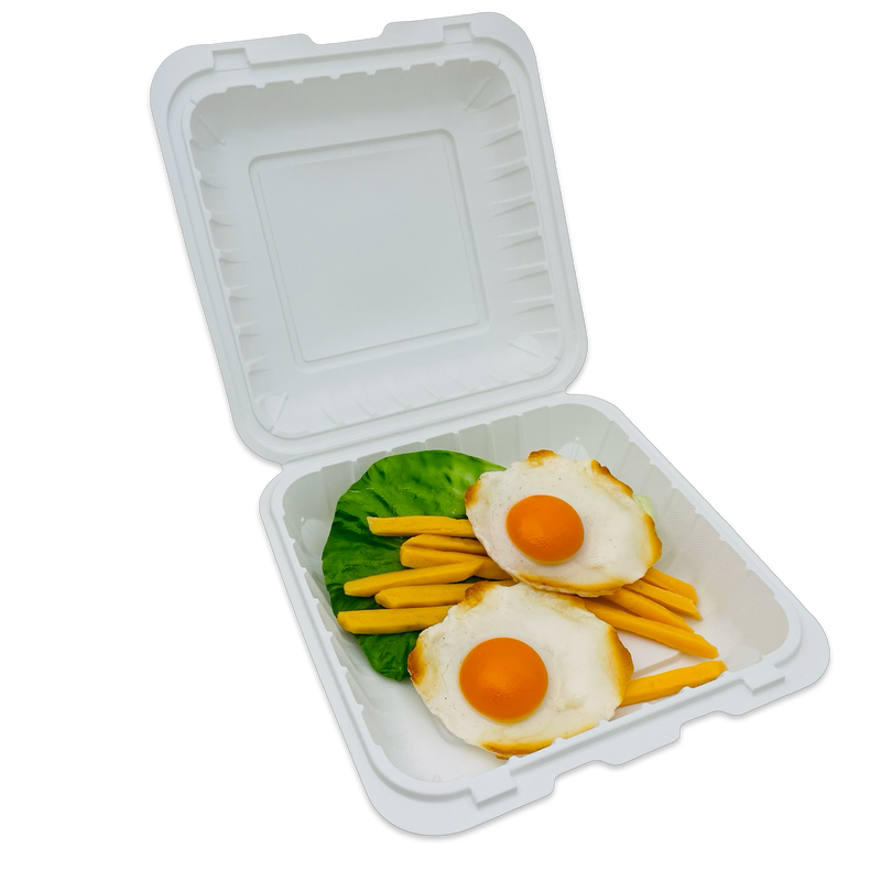 8X8 1-Comp White Hinged Container