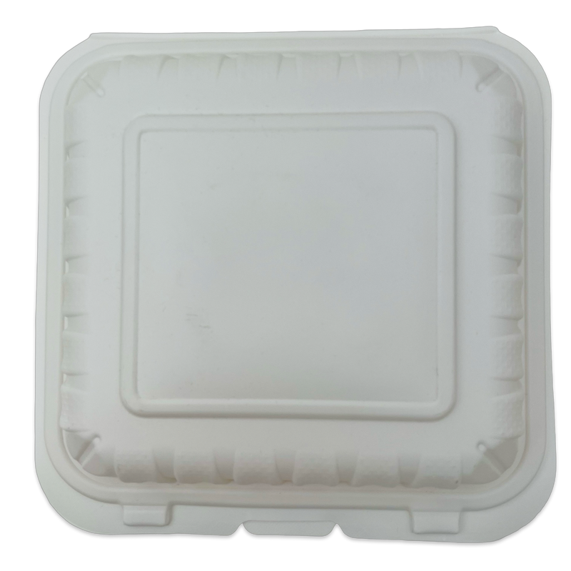 8X8 3-Comp White Hinged Container