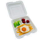 8X8 3-Comp White Hinged Container