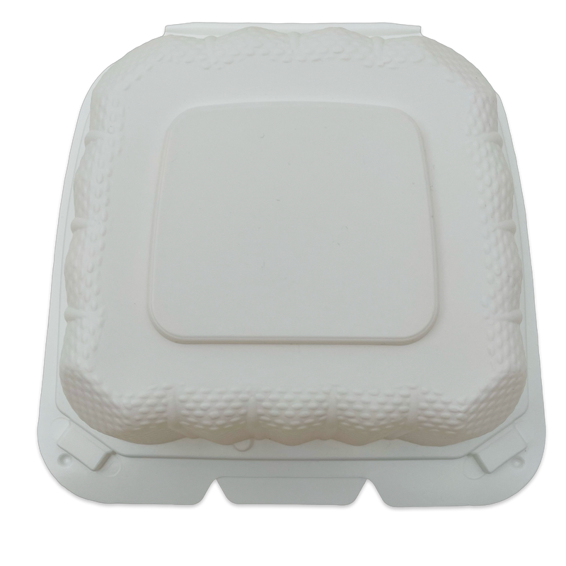 6X6X3 White Hinged Container