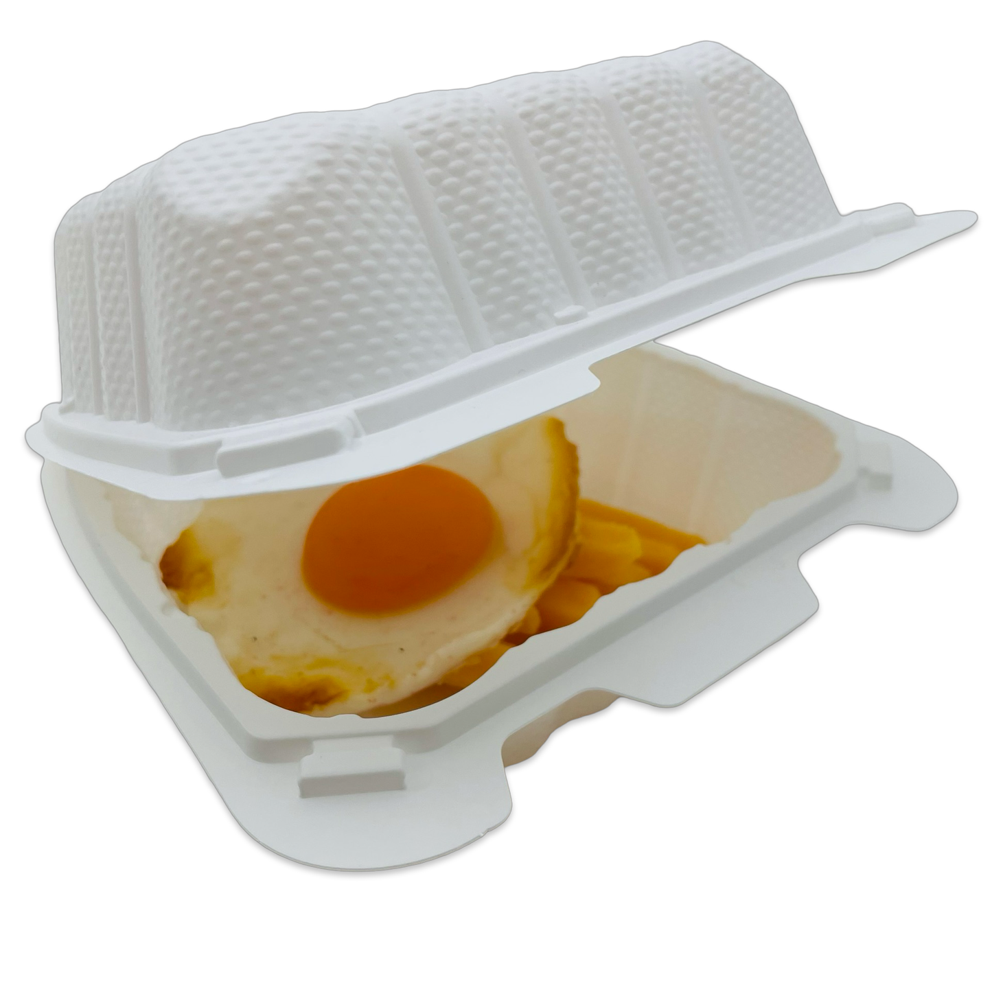 6X6X3 White Hinged Container