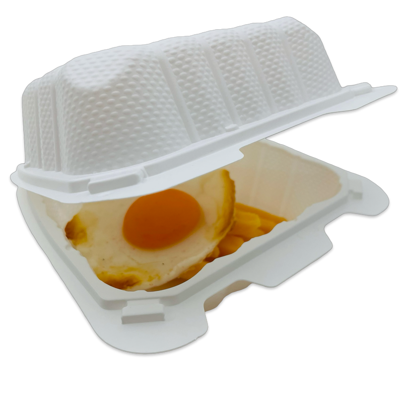 6X6X3 White Hinged Container