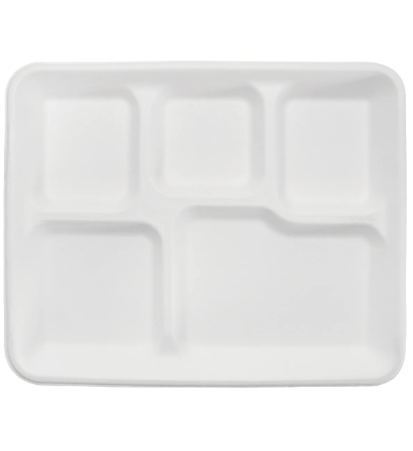 10"x8" 5-Comp Bagasse Plate, 400/CS