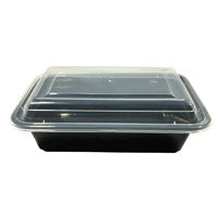 HD RE-24B 24OZ Rect Plastic Container and Lid