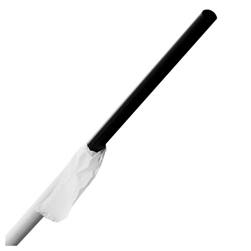 7.75" Jumbo Paper Wrapped Straw (BLACK)