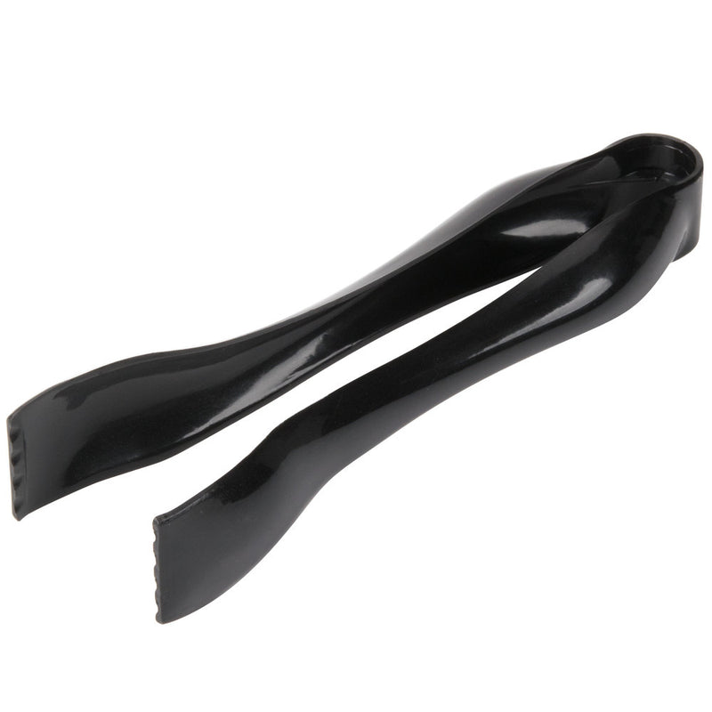 6" Black Disposable Plastic Tongs