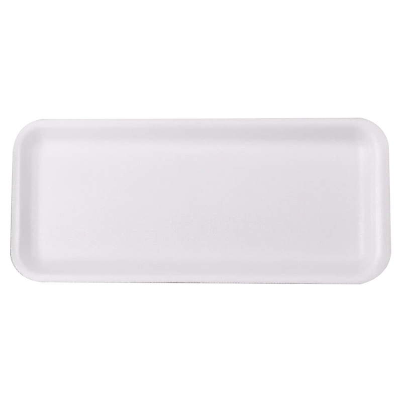 #13S White Supermarket Foam Tray 10.81x4.63x0.5