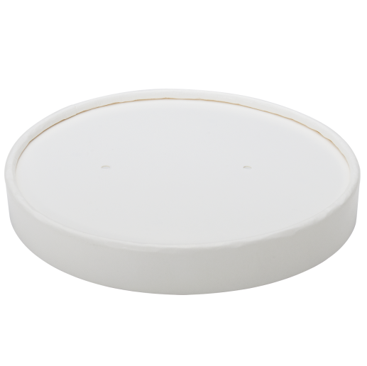Paper lid for 32 oz Gourmet Paper Food Container White