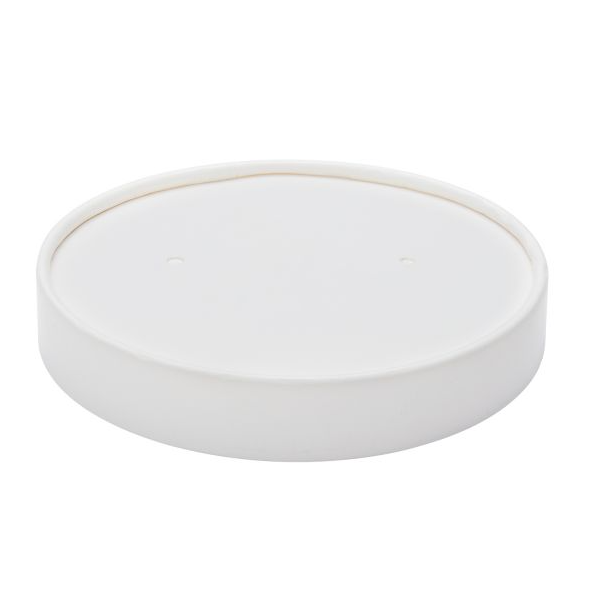 Paper lid for 6-16 oz Gourmet Food Container White