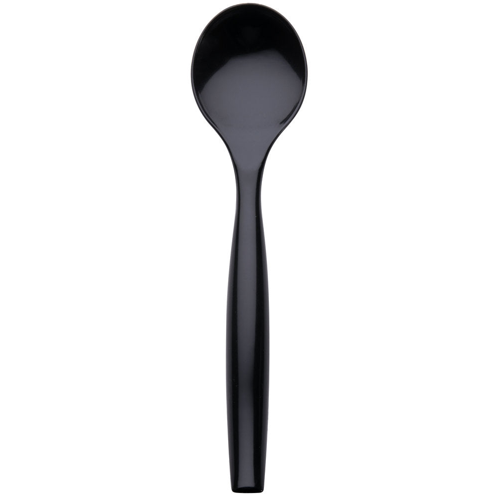 10" Black Disposable Plastic Serving Spoon
