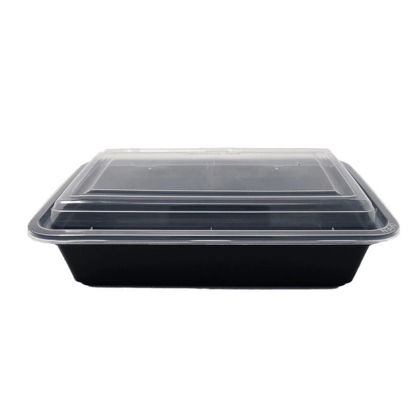 HD RE-38B 38OZ Rect Plastic Container and Lid