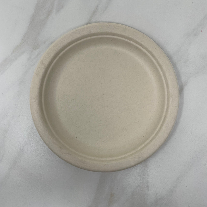 Plate Sugarcane 7" Round Natural RP07